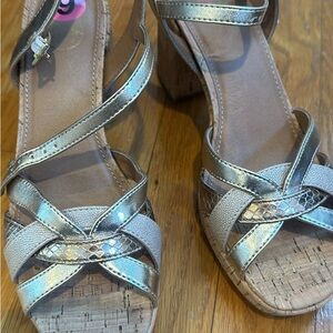 White Mountain Gold Strappy Wedges